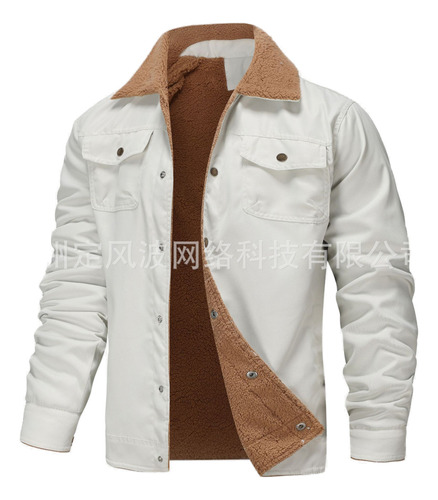 Chaqueta Casual Tipo Cargo Con Forro Polar Para Otoño-invier