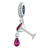 Charms Para Pandora, Copa De Vino, Plata Italiana 925.