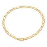 Pulsera Pulso Esclava Oro 10k Kilates Figaro 3.5mm 18cm  