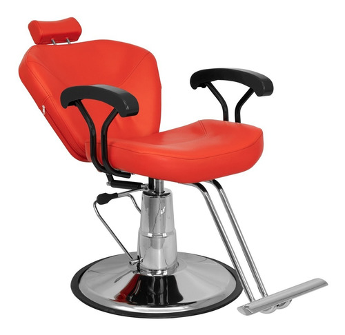 Silla Peluqueria Hidraulica Reclinable Estetica Barberia Spa Color Rojo