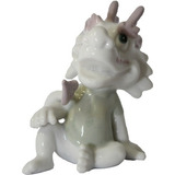 Dragão De Porcelana Sentado Mãos No Joelho - C96604