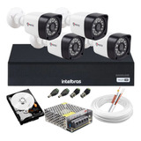 Kit Cftv 4 Cameras Segurança 1080p Full Hd Dvr Intelbras 4ch