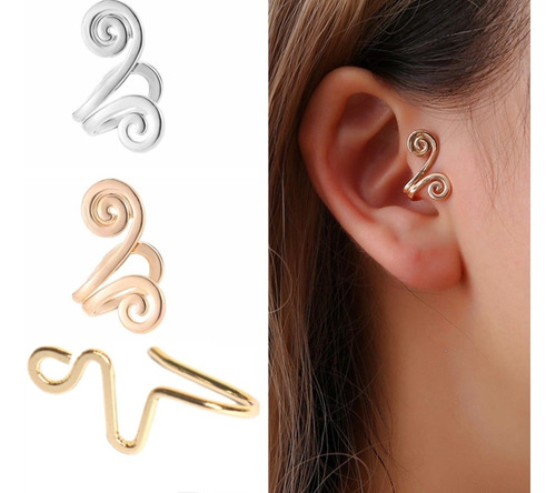 Set Piercing Falso Aretes Nariz Oreja Sin Perforación 3pcs 