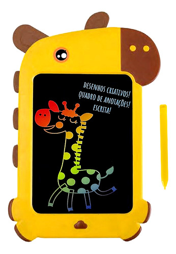Brinquedo Lousa Magica De Girafa Com Tela Colorida Educativa Cor Amarelo
