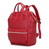 Mochila Cartera Everlast Eco Cuero Urbana Bolsillo Anti Robo Color Rojo