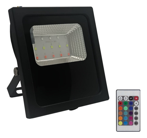 Refletor Holofote Led Rgb 30w Ip66 Bivolt Colorido Controle