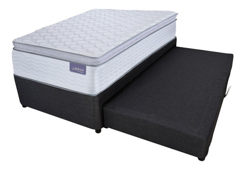 Sommier Dual Bed Negro 100x200 Inducol April Almohada Visco