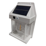 Foco Aplique Led Solar Luz Calida Sensor Exterior Patio 