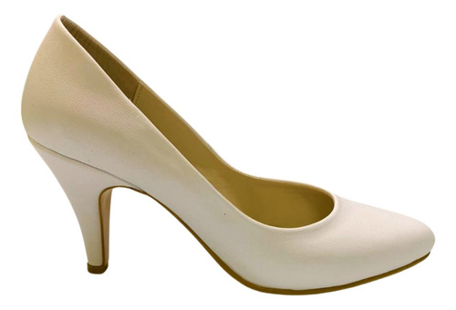 Zapatilla Tacon Boda 7 Centimetros Puntal Blanco Fiusha 