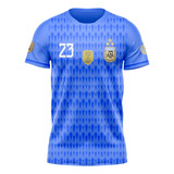 Camiseta Azul Dibu Martínez Argentina 2023 3 Estrellas