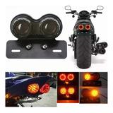 Stop Porta Placa Direccionale Led Moto Cafe Racer Bobber 12v