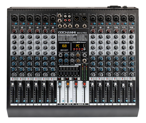 Mezcladora Audio Gc Mx12pro 12 Canales Con 99 Dsp  Dj Mixer