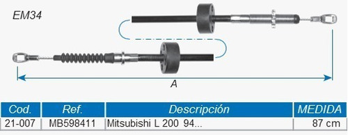 Guaya Embrague Mitsubishi L 200  94... Foto 5