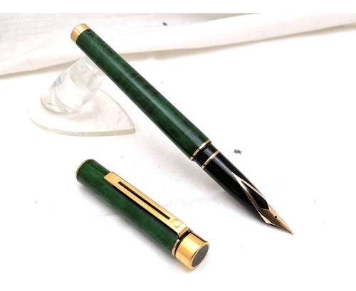 Nuevo Sheaffer Targa 1038 Pluma Fuente Verde Punta Oro 14k 