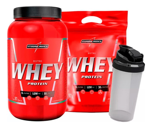 Combo Whey Wei 2x Nutri Whey 900g + Shaker - Integralmédica