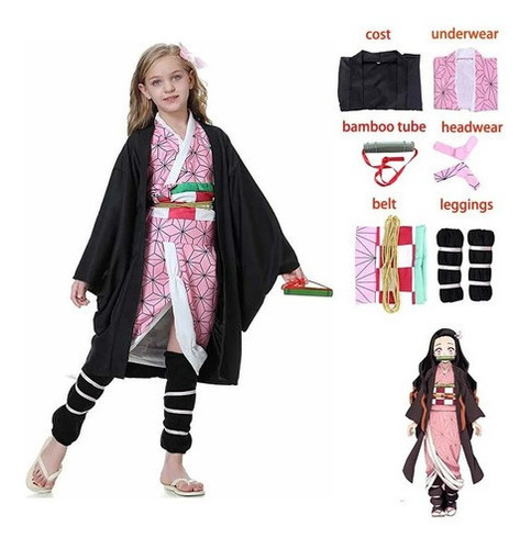 Disfraz De Kimono De Cosplay Demon Slayer Para Niños-kamamon