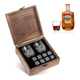 Juego De Piedras Para Whisky, 2 Vasos, Caja De Madera, 8 Pie