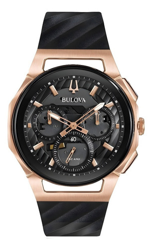 Reloj Bulova 98a185 Curv Oro Rosa Para Hombre Original