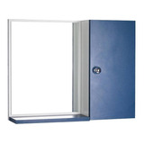 Espelho Com Armário Para Banheiro Cor Branco E Azul 