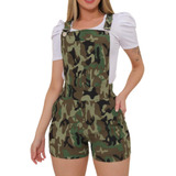 Macaquinho Camuflado Short Suspensorio Roupa Feminina Barato