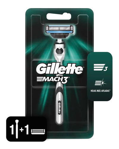 Máquina Para Afeitar Gillette Mach3 Recargable + 1 Cartucho