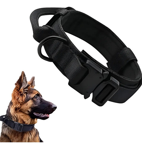 Collar Táctico Militar Perro Ajustable Uso Rudo Color Negro
