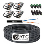 Cable Exterior P/ 4 Camaras De Seguridad Atg 100% Cobre 50m