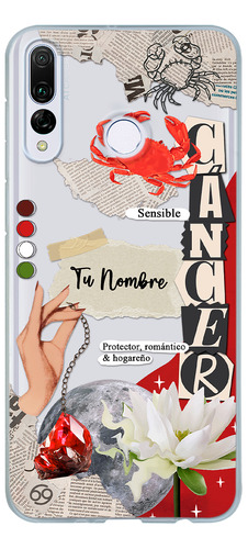 Funda Para Huawei Mujer Signo Zodiaco Cáncer Con Tu Nombre