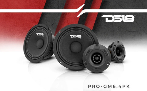 Paquete Open Show Ds18 Pro-gm6.4pk (2 Medios Rango Y 2 Tweeters De Bala)