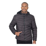 Jaqueta Bomber Masculina Puffer Nylon Peluciada Capuz Lisa