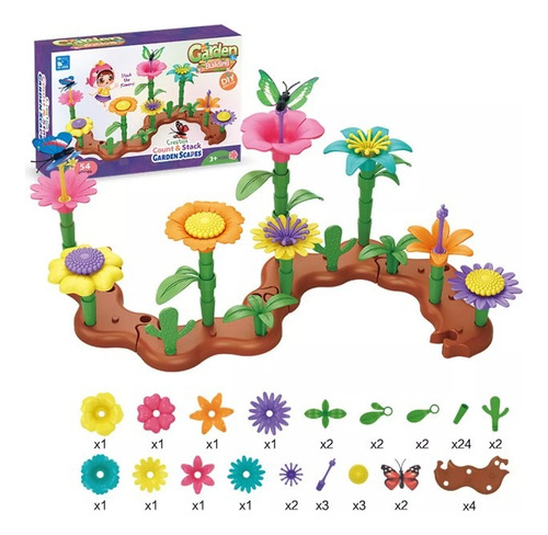 Flower Garden Blocos De Construção Brinquedos 54 Peças
