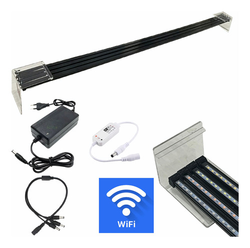 04 Luminárias Aquário Jumbo 150 Cm C/ Suporte Acrilico Wi-fi