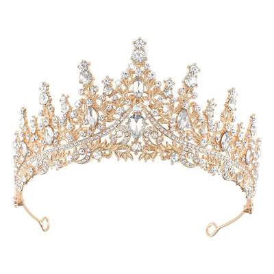 Corona De Princesa Tiara Oro Cabello Para Novias, Cumpleaños
