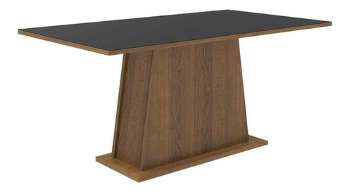 Mesa Madesa Retangular Tampo De Madeira 5364 - Rustic/preto