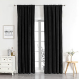 Joydeco Cortinas De Terciopelo Negro De 90 Pulgadas De Largo