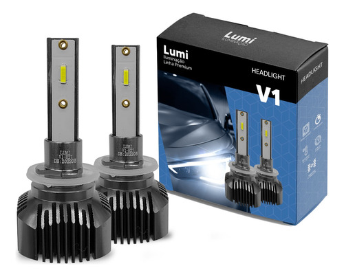 Par Lâmpada Farol Super Led Auxilar Xênon V1 H27 150w 6000k