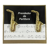 Prendedor De Partitura Hinário Clipets Saxsofone Dourado