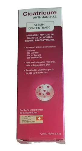 Serum Concentrado Cicatricure  Anti Manchas Anti Edad 3.4g