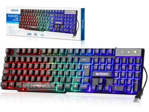 Teclado Semi-mecânico Multimídia Com Led Rgb Abnt2