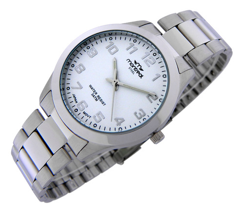 Reloj Montreal Hombre Ml1745 100% Acero Agujas Luminosas