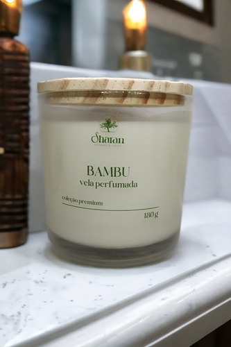 Vela Perfumada Sharam Aroma De Bambum Com 180 Grama