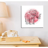 Vinilo Decorativo 30x30cm Bebe Animal Geometrico Elefante