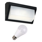 Combo Aplique Exterior Pared Faroluz 4313 + Foco Led 14w