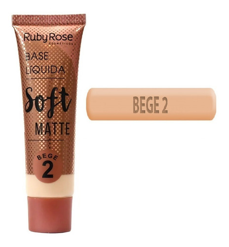 6 Base Ruby Rose Soft Matte Atacado Nude, Bege, Chocolate 