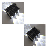 Aplique Solar De 6 Led Para Pared De Luz Blanca En Pvc Setx2