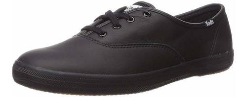 Keds Champion - Zapatillas De Piel Para Mujer, Negro, 10