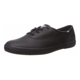 Keds Champion - Zapatillas De Piel Para Mujer, Negro, 10