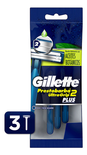 Máquina De Afeitar Gillette Prestobarba Ultragrip Plus 3 U