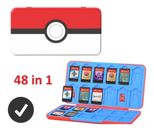 Case De Jogos Pokemon Gamecard Switch Joycon 48 Esp Pokebola