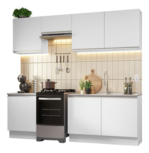 Mueble De Cocina Integral 240 Cm Glamy Madesa 09 Blanco